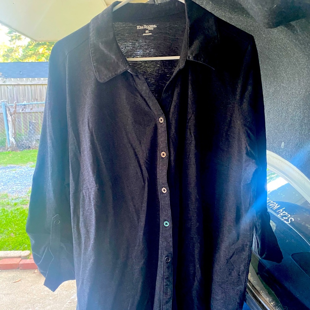 Blue Button Down Top